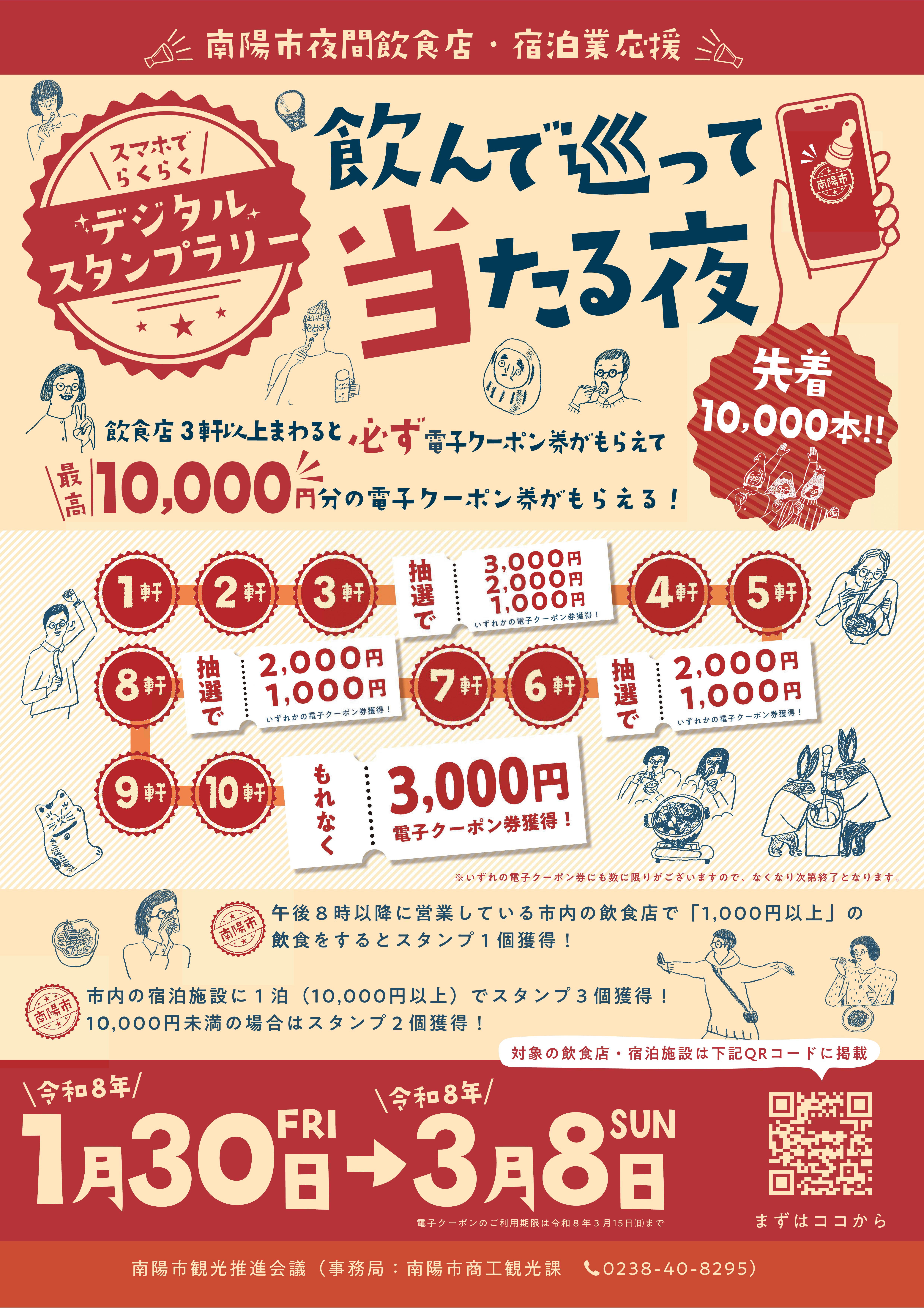 デジタルスタンプラリー「飲んで巡って当たる夜」開催について